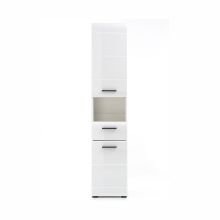 Bathroom cabinet SKIN open shelf, 30x31xH182cm, white gloss