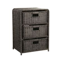 Shelf with 3 baskets BASILE 40x30xH56cm, dark