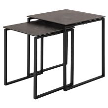 Coffee tables 2pcs KATRINE 50x50xH55cm, 43x43xH50cm, black