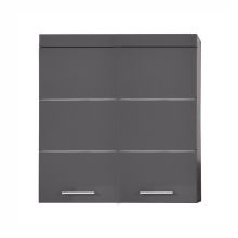 Wall cabinet AMANDA 73x23xH77cm, grey gloss/grey