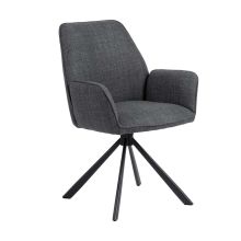 Dining chair GLENDA with armrest, grey