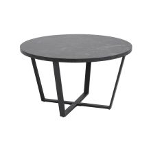 Coffee table AMBLE D77xH44cm, black marble