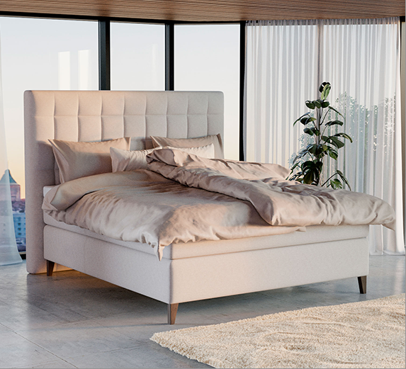 North Beds Lofoten kaasaegne kontinentaalvoodi magamistoas